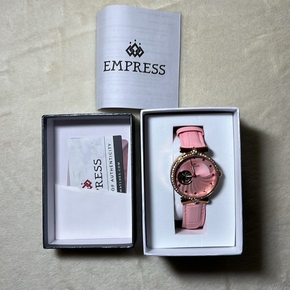 Empress Edith Semi-Skeleton leather band watch - Picture 8 of 10